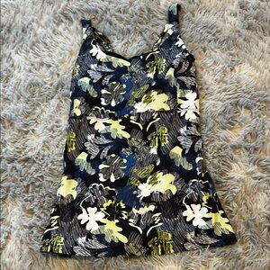 Marika Black and Yellow Floral Tank Top